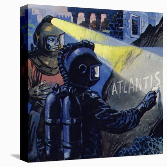 Nemo Wrote Atlantis in Chalk Stone-null-Stretched Canvas