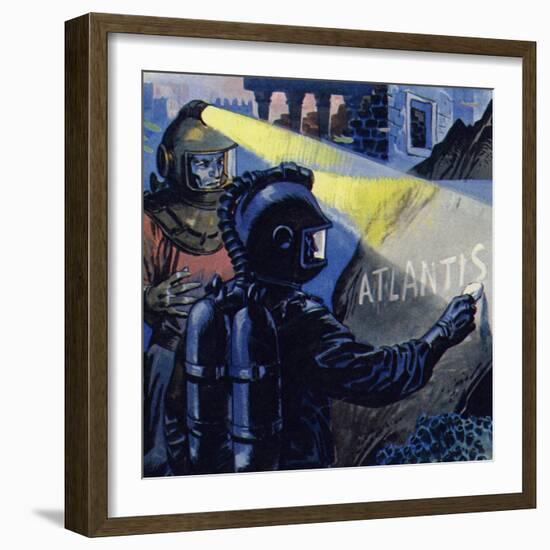 Nemo Wrote Atlantis in Chalk Stone-null-Framed Giclee Print