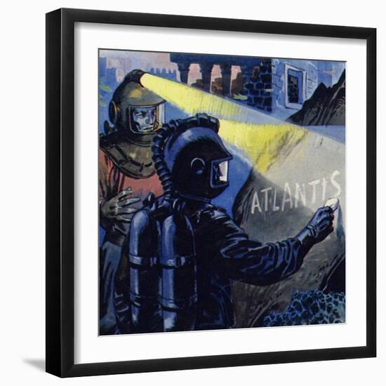 Nemo Wrote Atlantis in Chalk Stone-null-Framed Giclee Print