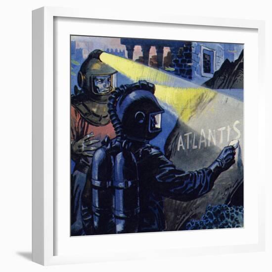 Nemo Wrote Atlantis in Chalk Stone-null-Framed Giclee Print