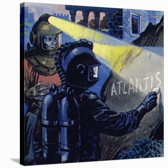 Nemo Wrote Atlantis in Chalk Stone-null-Stretched Canvas