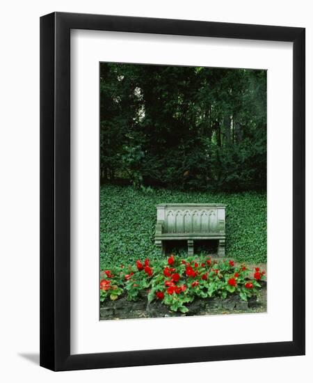 Neo-Gothic Bench in the Park of Babelsberg Palace, Potsdam-Karl Friedrich Schinkel-Framed Giclee Print