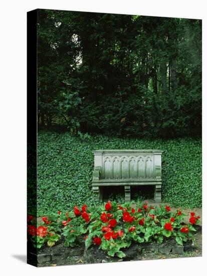 Neo-Gothic Bench in the Park of Babelsberg Palace, Potsdam-Karl Friedrich Schinkel-Stretched Canvas