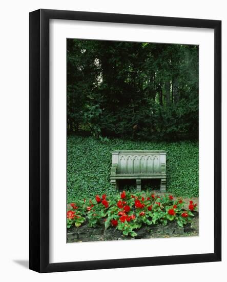 Neo-Gothic Bench in the Park of Babelsberg Palace, Potsdam-Karl Friedrich Schinkel-Framed Giclee Print