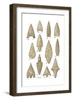 Neolithic and Bronze Age Arrowheads, Artwork-Science Source-Framed Giclee Print