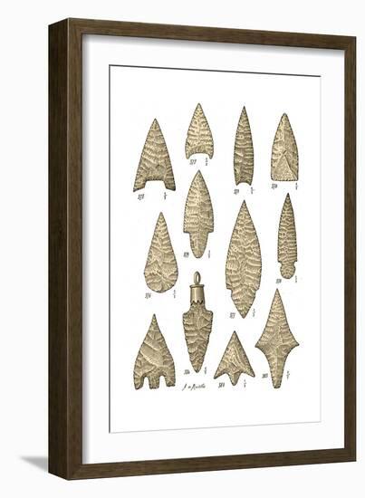 Neolithic and Bronze Age Arrowheads, Artwork-Science Source-Framed Giclee Print