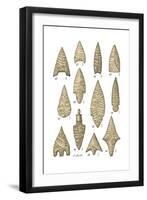 Neolithic and Bronze Age Arrowheads, Artwork-Science Source-Framed Giclee Print