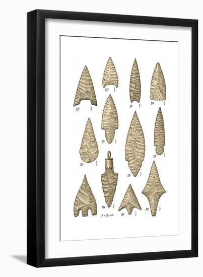 Neolithic and Bronze Age Arrowheads, Artwork-Science Source-Framed Giclee Print