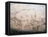 Neolithic cave-painting of mammoth and ibexes. Artist: Unknown-Unknown-Framed Stretched Canvas