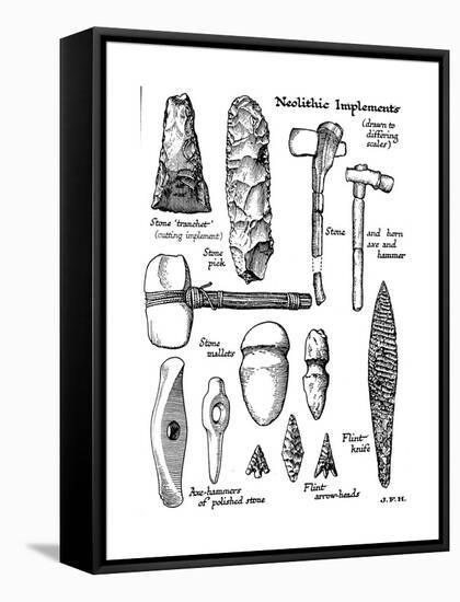 Neolithic Implements of Stone, Flint and Horn, C1890-null-Framed Stretched Canvas