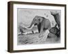 Neolithic Mammoth Hunt-Cecil Aldin-Framed Art Print