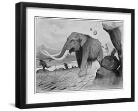 Neolithic Mammoth Hunt-Cecil Aldin-Framed Art Print