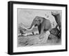 Neolithic Mammoth Hunt-Cecil Aldin-Framed Art Print