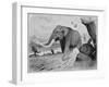 Neolithic Mammoth Hunt-Cecil Aldin-Framed Art Print