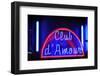 Neon Advertisement 'Club D'Amour', Erotic Club, Red-Light District, Reeperbahn, Hamburg, Germany-Axel Schmies-Framed Photographic Print