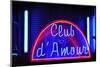 Neon Advertisement 'Club D'Amour', Erotic Club, Red-Light District, Reeperbahn, Hamburg, Germany-Axel Schmies-Mounted Photographic Print