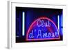 Neon Advertisement 'Club D'Amour', Erotic Club, Red-Light District, Reeperbahn, Hamburg, Germany-Axel Schmies-Framed Photographic Print