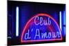 Neon Advertisement 'Club D'Amour', Erotic Club, Red-Light District, Reeperbahn, Hamburg, Germany-Axel Schmies-Mounted Photographic Print