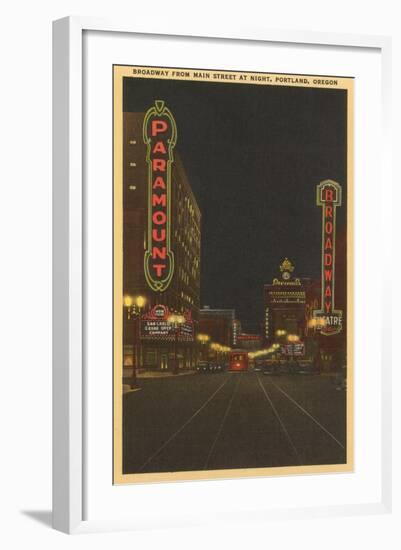 Neon at Night, Portland, Oregon-null-Framed Art Print