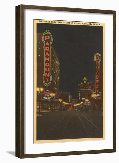 Neon at Night, Portland, Oregon-null-Framed Art Print