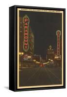 Neon at Night, Portland, Oregon-null-Framed Stretched Canvas