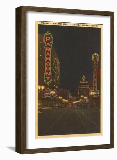 Neon at Night, Portland, Oregon-null-Framed Art Print