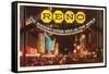 Neon at Night, Reno, Nevada-null-Framed Stretched Canvas