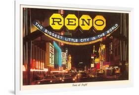 Neon at Night, Reno, Nevada-null-Framed Art Print