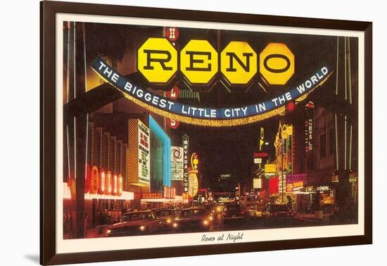 Neon at Night, Reno, Nevada-null-Framed Art Print