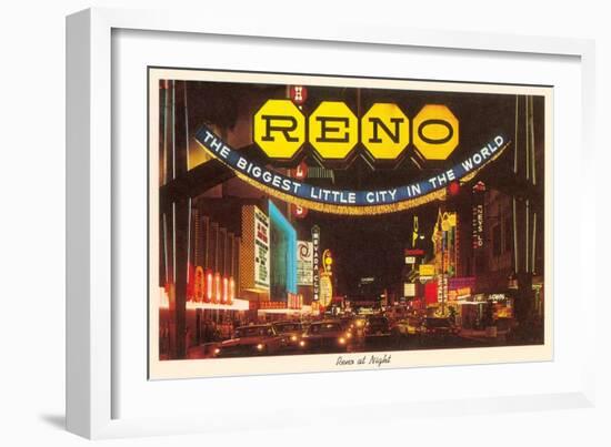 Neon at Night, Reno, Nevada-null-Framed Art Print
