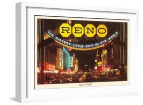 Neon at Night, Reno, Nevada-null-Framed Art Print