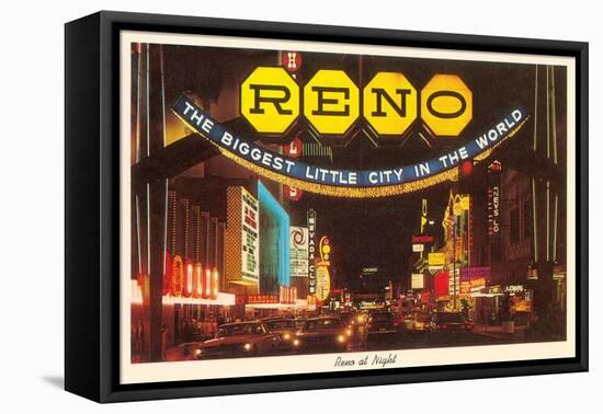 Neon at Night, Reno, Nevada-null-Framed Stretched Canvas