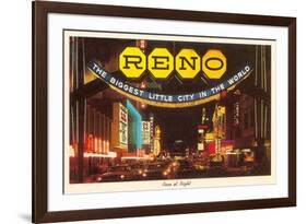 Neon at Night, Reno, Nevada-null-Framed Premium Giclee Print