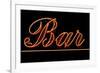 Neon Bar Sign-Mr Doomits-Framed Art Print