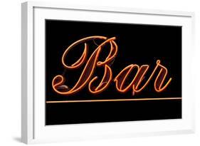 Neon Bar Sign-Mr Doomits-Framed Art Print