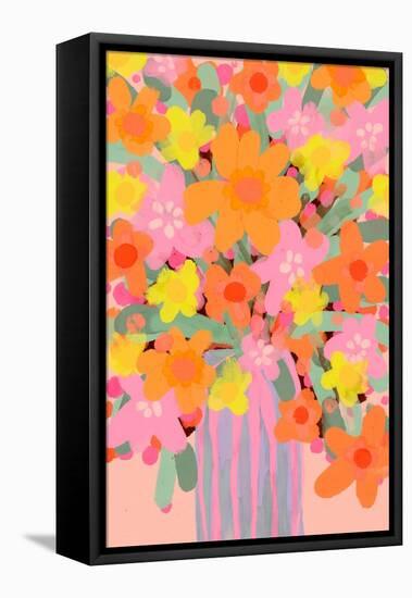 Neon Bouquet-Treechild-Framed Stretched Canvas