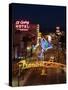 Neon Casino Signs Lit Up at Dusk, El Cortez, Fremont Street, the Strip, Las Vegas, Nevada, USA-null-Stretched Canvas