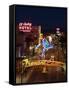 Neon Casino Signs Lit Up at Dusk, El Cortez, Fremont Street, the Strip, Las Vegas, Nevada, USA-null-Framed Stretched Canvas