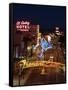 Neon Casino Signs Lit Up at Dusk, El Cortez, Fremont Street, the Strip, Las Vegas, Nevada, USA-null-Framed Stretched Canvas