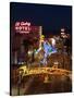 Neon Casino Signs Lit Up at Dusk, El Cortez, Fremont Street, the Strip, Las Vegas, Nevada, USA-null-Stretched Canvas