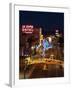 Neon Casino Signs Lit Up at Dusk, El Cortez, Fremont Street, the Strip, Las Vegas, Nevada, USA-null-Framed Photographic Print