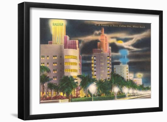 Neon, Collins Avenue, Miami Beach, Florida-null-Framed Art Print