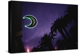 Neon Crescent Moon Above Pharmacy-Paul Souders-Stretched Canvas