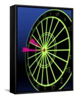 Neon Darts and Dartboard-null-Framed Stretched Canvas