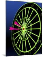 Neon Darts and Dartboard-null-Mounted Photographic Print