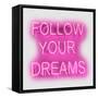 Neon Follow Your Dreams PW-Hailey Carr-Framed Stretched Canvas
