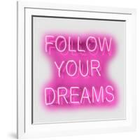 Neon Follow Your Dreams PW-Hailey Carr-Framed Art Print