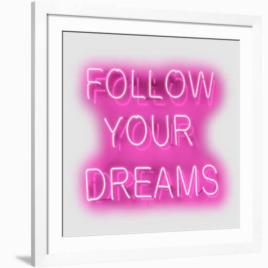 Neon Follow Your Dreams PW-Hailey Carr-Framed Art Print