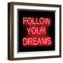 Neon Follow Your Dreams RB-Hailey Carr-Framed Art Print