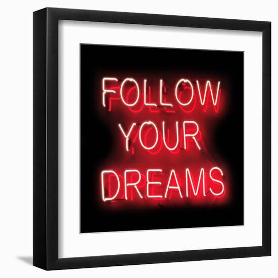 Neon Follow Your Dreams RB-Hailey Carr-Framed Art Print